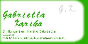 gabriella kariko business card