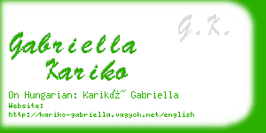 gabriella kariko business card